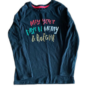 Cat & Jack Holiday Graphic Tee Girls' M (7/8)